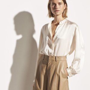 New with tag on | Vince Shirred Silk Blouse